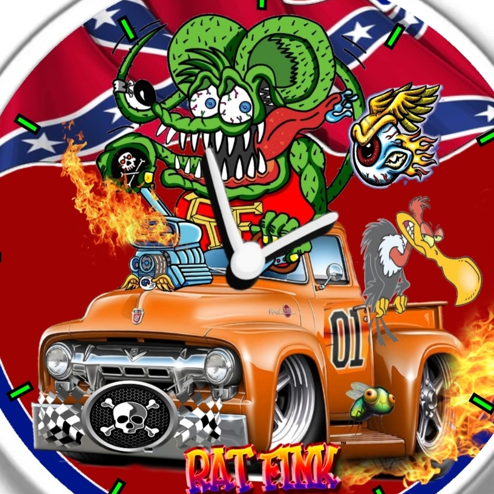 Rat Fink Graphic Wall Clock